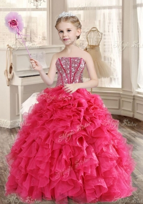 Visible Boning Coral Red Quinceanera Dress and Short Sequined Dama Dresses and Beaded and Ruffled Mini Quinceanera Dress