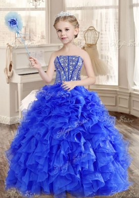 Big Puffy Beaded Blue Quinceanera Dress and Sequined Short  Dama Dresses Ruffled Mini Quinceanera Dress