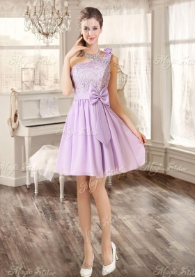 Gorgeous Ruffled and Beaded Fuchsia Quinceanera Dress and Laced Lavender Short Dama Dresses