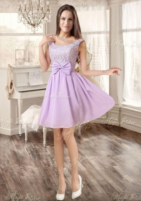 Gorgeous Ruffled and Beaded Fuchsia Quinceanera Dress and Laced Lavender Short Dama Dresses