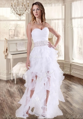 Lovely Taffeta Applique and Beaded Red Quinceanera Dress and Asymmetrical White Dama Dresses