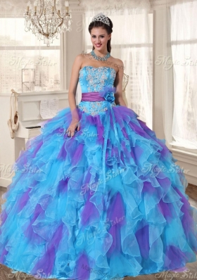 Perfect Applique and Ruffled Quinceanera Dress and High Low Beaded Dama Dresses