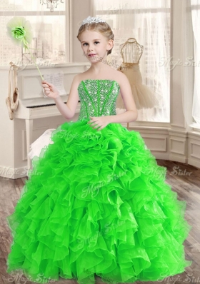 Really Puffy Spring Green Sweet 16 Dress and Sequined Short  Dama Dresses and Beaded and Ruffled Mini Quinceanera Dress