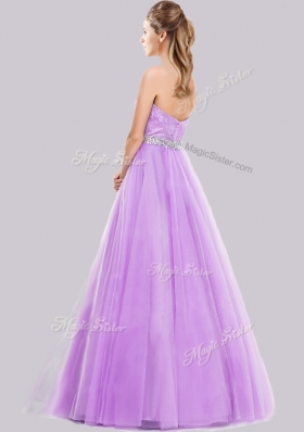 2016 Lovely A Line Lilac Prom Dress with Beading and Lace