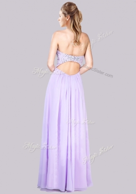 2016 Lovely Empire Button Up Beaded and Ruched Prom Dress in Lavender