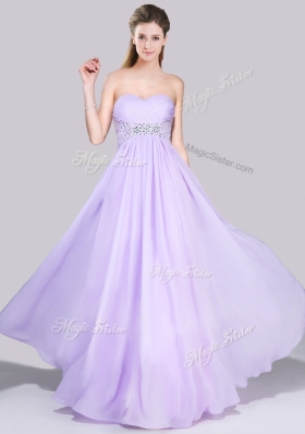 2016 Lovely Empire Button Up Beaded and Ruched Prom Dress in Lavender