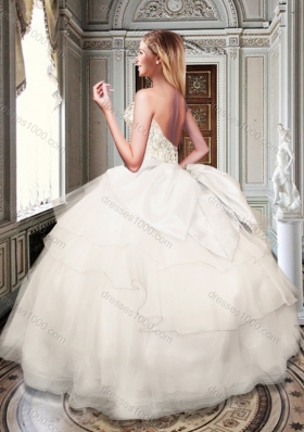 2016 Simple Strapless White Quinceanera Dresses with Appliques and Beading