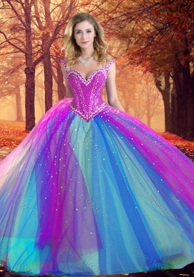 Fashionable V Neck Quinceanera Dresses with Beading