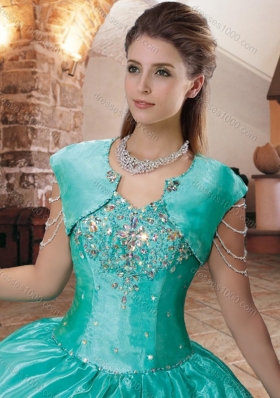 2016 Clearance Beaded Decorated Sleeves Quinceanera Dress with Off the Shoulder