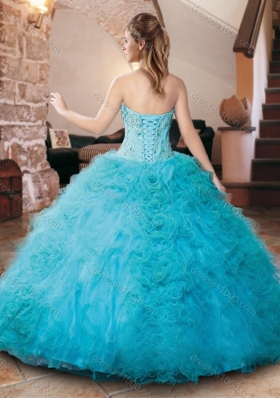 Clearance Beaded and Ruffled Quinceanera Dress with Detachable Straps