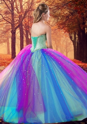 Colorful Multi Color Quinceanera Dress with Beading