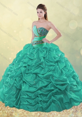 Designer Beaded and Bubble Purple Quinceanera Dress in Taffeta