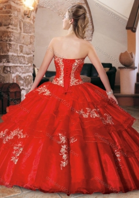 New Style Applique and Beaded Quinceanera Dress in Organza