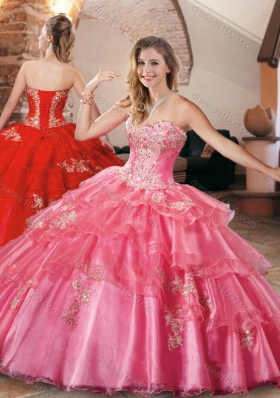 New Style Applique and Beaded Quinceanera Dress in Organza