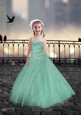 Spaghetti Straps Apple Green Mini Quinceanera Dresses with Beading