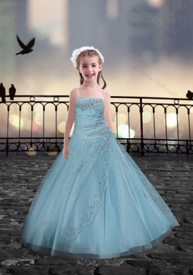 Spaghetti Straps Beaded Mini Quinceanera Dresses in Light Blue