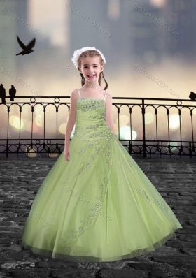 Spaghetti Straps Beaded Mini Quinceanera Dresses in Yellow Green