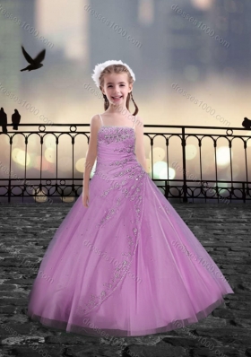 Spaghetti Straps Beaded Pink Mini Quinceanera Dresses in Tulle