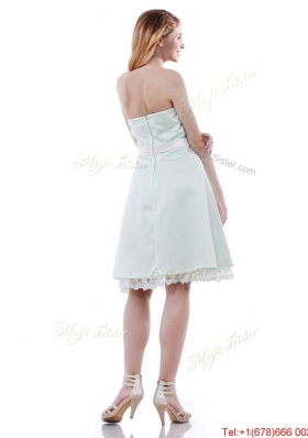 Discount Taffeta Apple Green Dama Dress with Bowknot and Lace