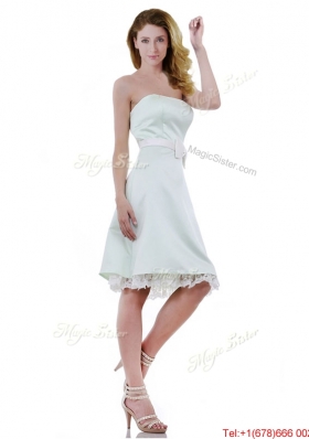 Discount Taffeta Apple Green Dama Dress with Bowknot and Lace