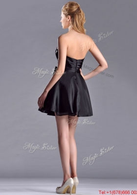 Exquisite Bowknot Organza Short Bridesmaid Dress with Zipper Up