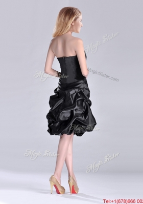 New Arrivals Strapless Taffeta Black Dama Dress in Knee Length