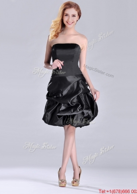 New Arrivals Strapless Taffeta Black Dama Dress in Knee Length