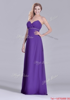 2016 Column Sweetheart Ruching Purple Prom Dress for Celebrity