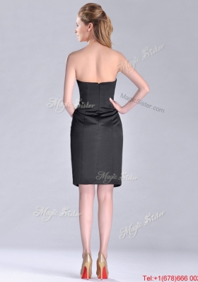 Lovely Front Short Back Long V Neck Prom Dress in Black