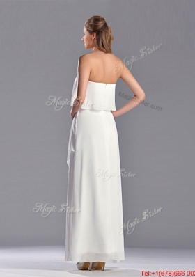 New Arrivals Empire Strapless Ankle Length Mother of Bride Dress in White