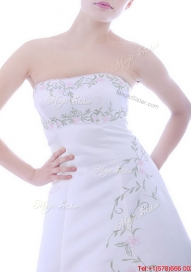 Elegant Ankle Length White Christmas Party Dress with Embroidery and Beading