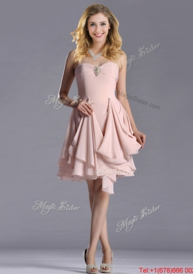 Lovely Sweetheart Chiffon Beaded Prom Dress in Light Pink