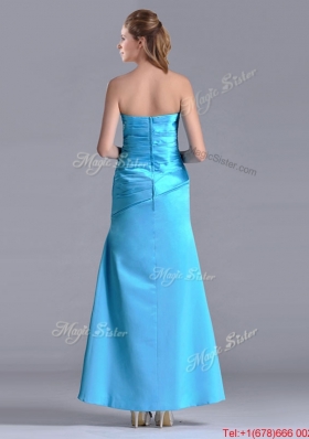 New Arrivals Sweetheart Aqua Blue Ankle Length Christmas Party Dress in Taffeta