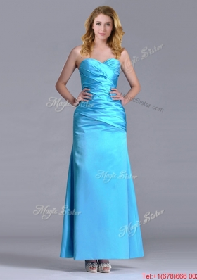 New Arrivals Sweetheart Aqua Blue Ankle Length Christmas Party Dress in Taffeta