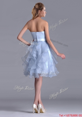 Popular Empire Sweetheart Bowknot Lavender Bridesmaid Dress in Knee Length