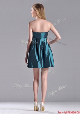 New Arrivals Strapless Ruched Taffeta Short Prom Dress in Teal