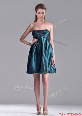 New Arrivals Strapless Ruched Taffeta Short Prom Dress in Teal