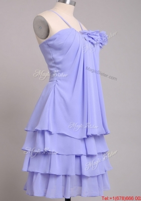 Hot Sale Ruffled Layers and Handcrafted Flower Dama Dress in Lavender