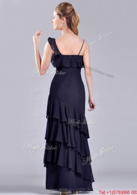 Best Selling Asymmetrical Ankle Length Mother Dress with Ruffled Layers