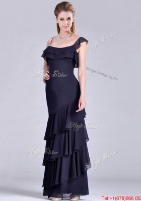 Best Selling Asymmetrical Ankle Length Mother Dress with Ruffled Layers