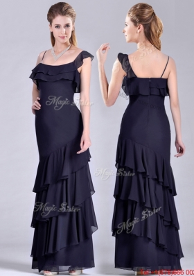 Best Selling Asymmetrical Ankle Length Mother Dress with Ruffled Layers