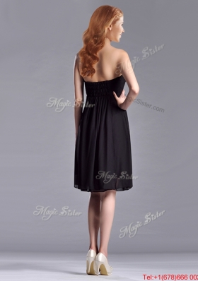 Empire Sweetheart Knee-length Short Black Dama Dress for Homecoming