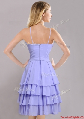 Hot Sale Ruffled Layers and Handcrafted Flower Dama Dress in Lavender