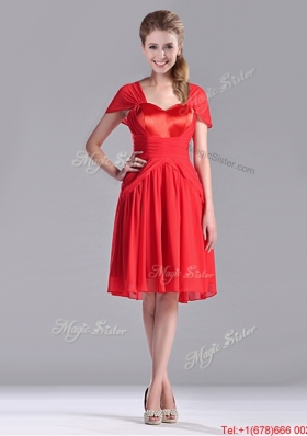 New Arrivals Empire Short Sleeves Chiffon Mother Dress in Red