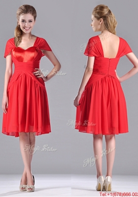 New Arrivals Empire Short Sleeves Chiffon Mother Dress in Red