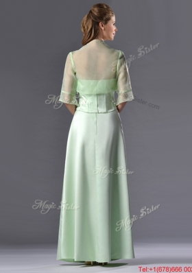 Most Popular Column Strapless Ruching Mother Dress with Jacket