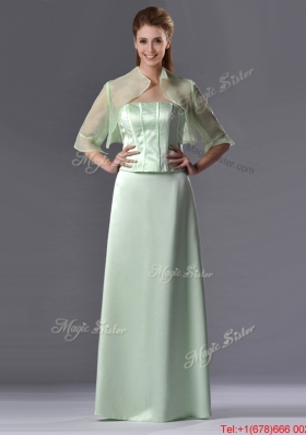 Most Popular Column Strapless Ruching Mother Dress with Jacket