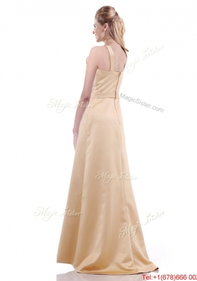 Most Popular Simple Column Scoop Bowknot  Mother Dress in Champagne