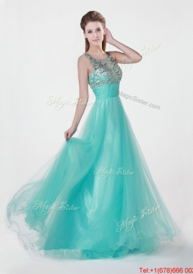 2016 Lovely Empire Scoop Beading Prom Dresses