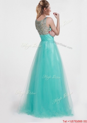 2016 Lovely Empire Scoop Beading Prom Dresses